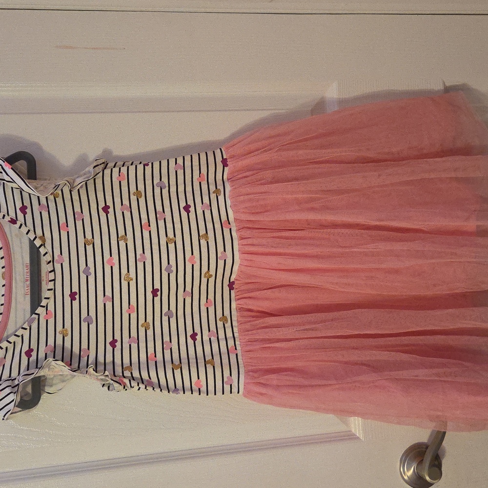 Isaac Mizrahi Striped Top with Heart Accents And Tulle Skirt